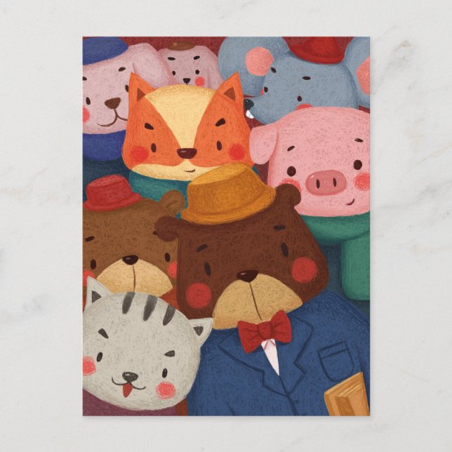 Cute Animals Postcard (Front)