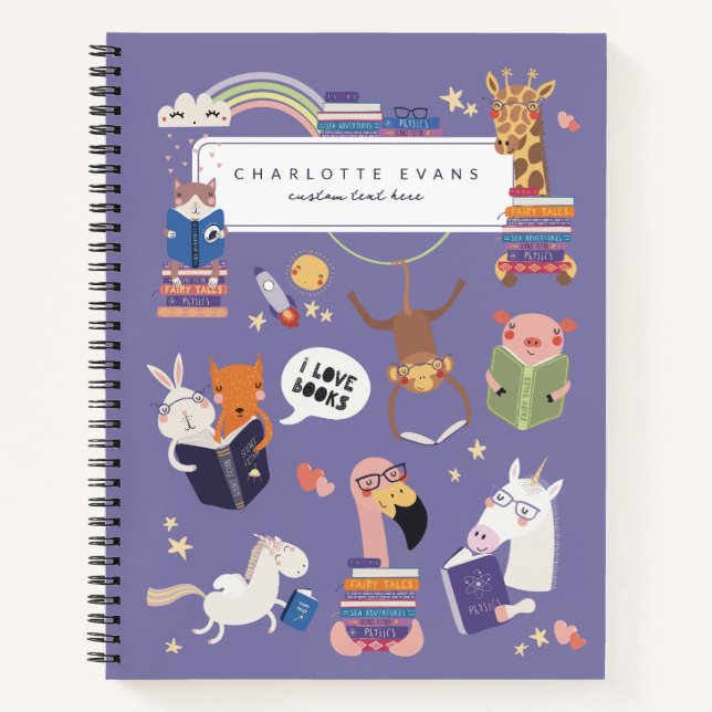 Cute Animals Spiral Notebook for Back to School (Front)