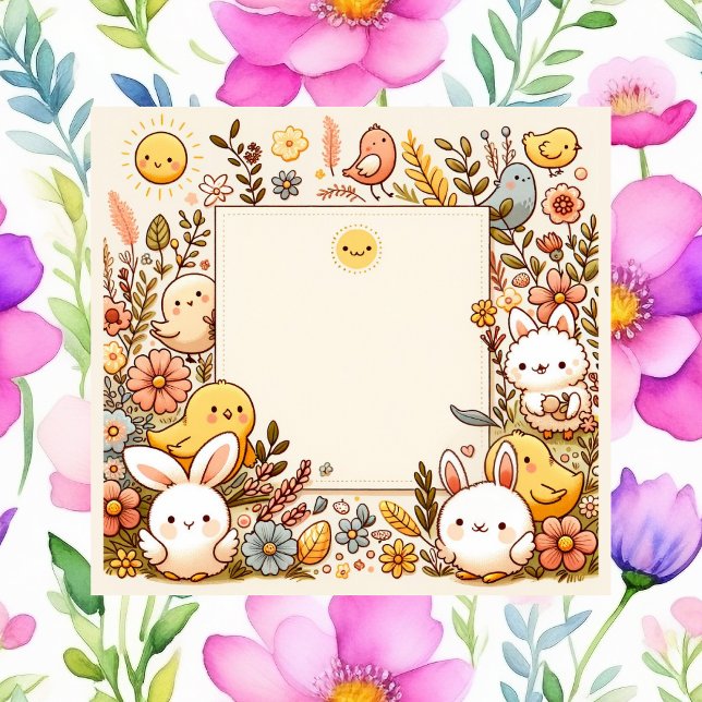 Cute animals, spring, post-it notes (Creator Uploaded)