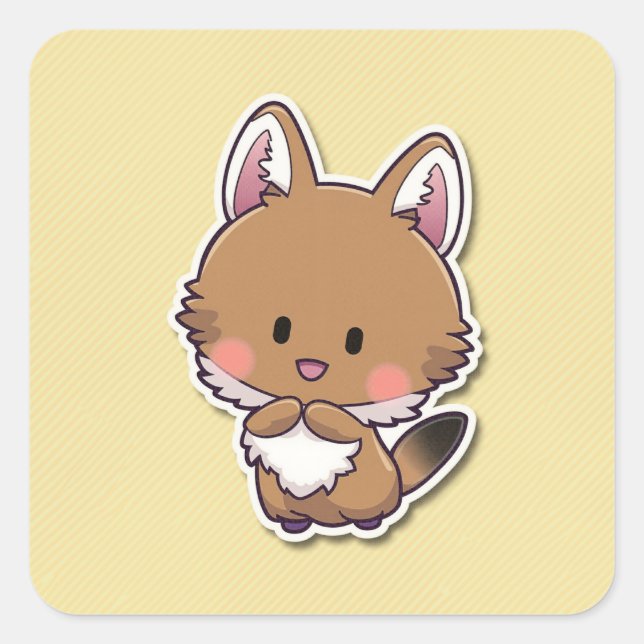 Cute Animals Square Sticker (Front)