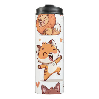 Cute Animals Sticker Adorable Cartoon Characters Thermal Tumbler