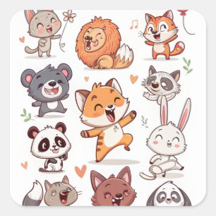 Cute Animals Sticker Sheet Adorable CSticker