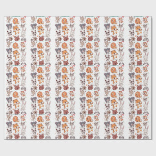 Cute Animals Sticker Sheet Adorable CSticker Wrapping Paper
