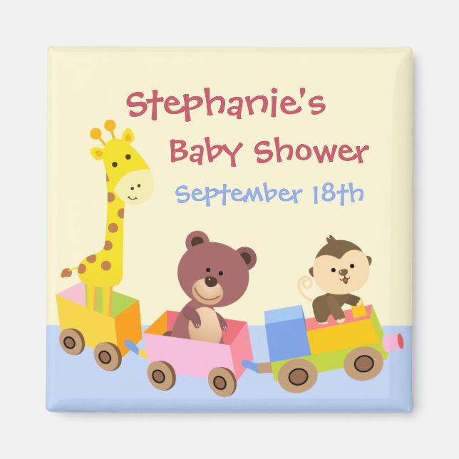 Cute Animals Toy Train Save the Day Magnet (Front)