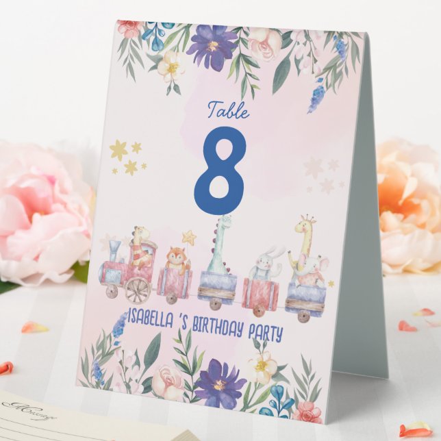 Cute animals train tropical flower Birthday party (In SItu (Wedding))