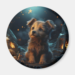 Cute animals under the starry sky magnet
