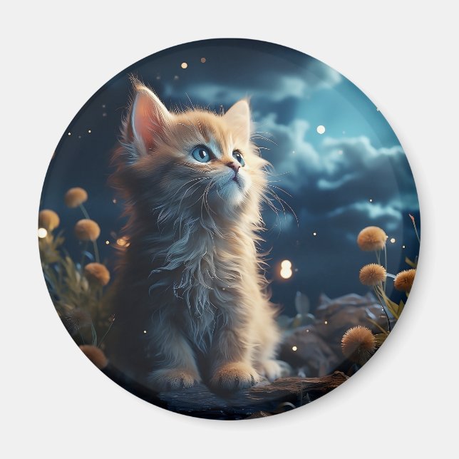 Cute animals under the starry sky magnet (Front)
