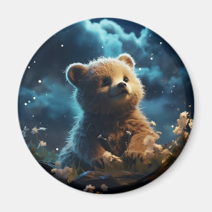 Cute animals under the starry sky magnet