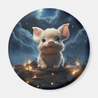 Cute animals under the starry sky