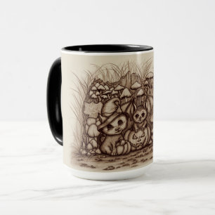 Cute Animals waiting for Halloween Mug