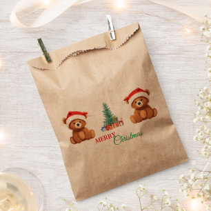 Cute animals winter Bear Santa Christmas tree Favour Bag