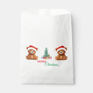 Cute animals winter Bear Santa Christmas tree Favour Bag