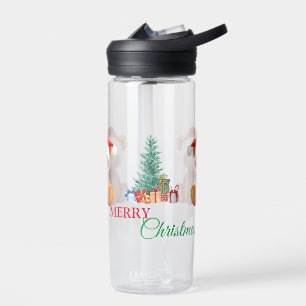 Cute animals winter Bear Santa Christmas tree Water Bottle