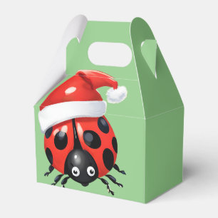 Cute animals winter Ladybug Santa Christmas Favour Box