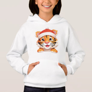 Cute animals winter leopard tiger Santa Christmas