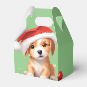 Cute animals winter puppy Dog Santa Christmas  Favour Box