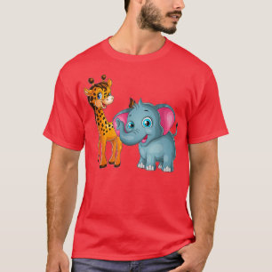 Cute Animalsgiraffe elephant funny animal shirts 