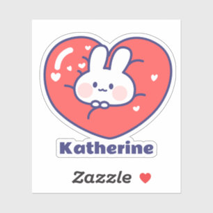 Cute animate heart bunny