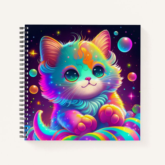 Cute Animated Cat Sketchbook Notebook (Front)