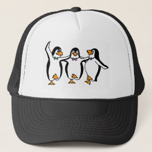 Cute Animated Dancing Penguins Trucker Hat