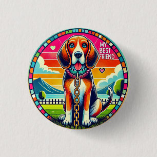 Cute Animated Dog 3 Cm Round Badge