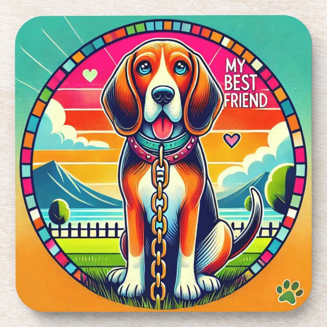 Cute Animated Dog Coaster (Front)
