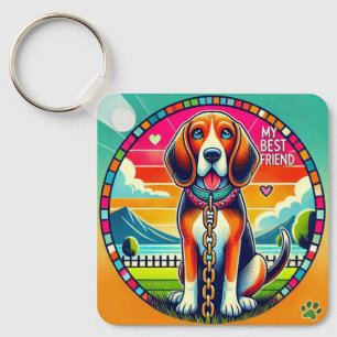 Cute Animated Dog Key Ring