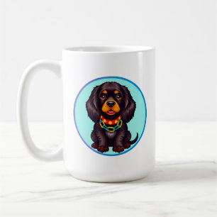 Cute Animated Dog with Collar Coffee Mug