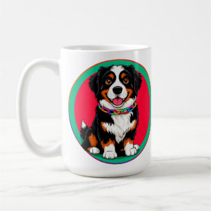 Cute Animated Dog with Collar Coffee Mug