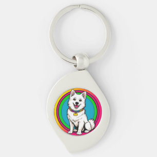 Cute Animated Dog with Collar Key Ring