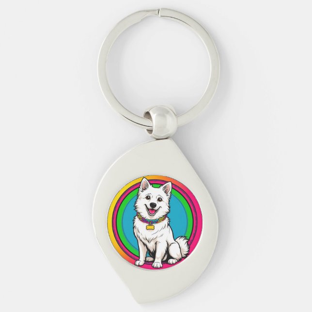 Cute Animated Dog with Collar Key Ring (Front)