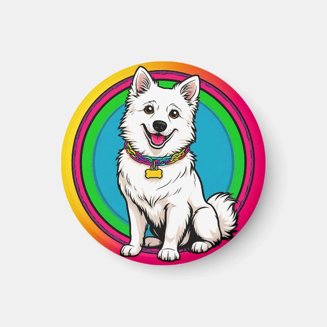 Cute Animated Dog with Collar Magnet (Front)