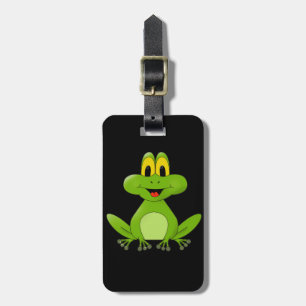 Cute animated Frog background Luggage Tag