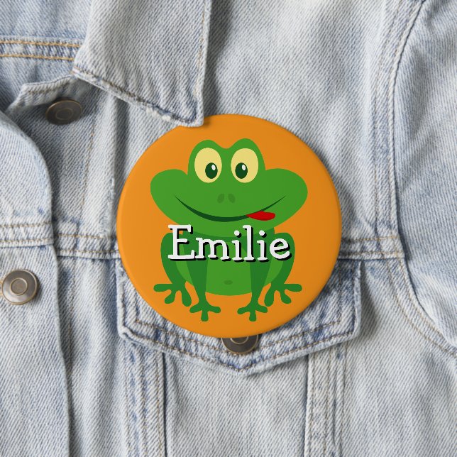 Cute animated frog name buttons for kids (In Situ)