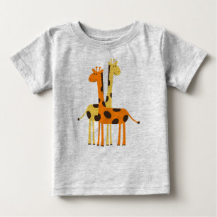 Cute Animated Giraffes Baby T-Shirt