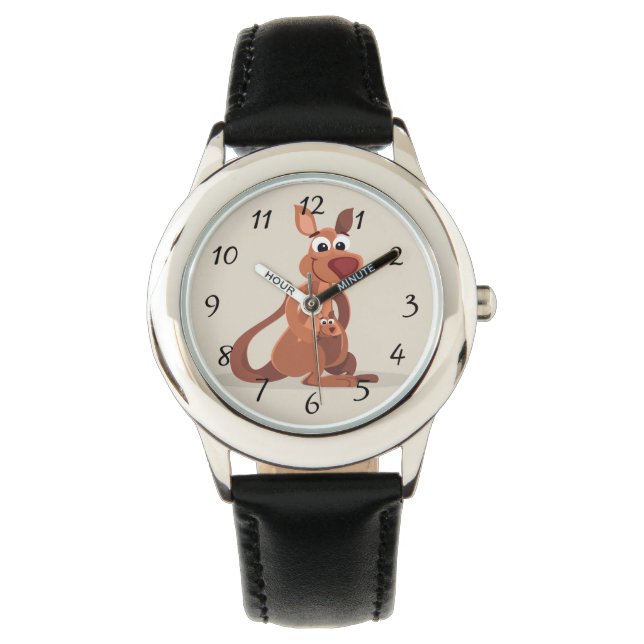 Cute Animated Kangaroo with baby Watch (Front)