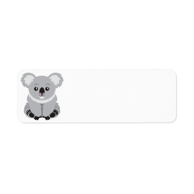 Cute Animated Koala Bear Return Address Label (Front)