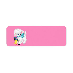 Cute animated Lamb and chicken Return Address Label
