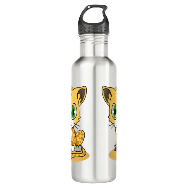 Cute Animated leopard 710 Ml Water Bottle (Front)