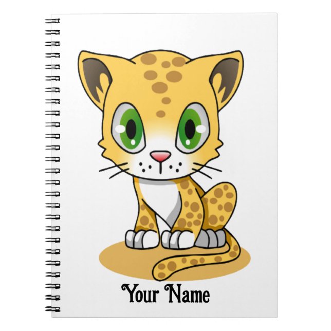 Cute Animated leopard Notebook (Front)