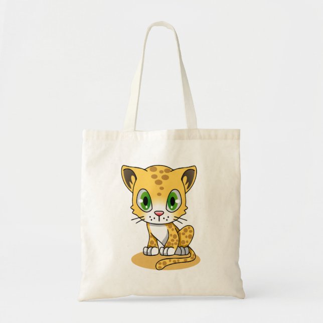 Cute Animated leopard Tote Bag (Front)