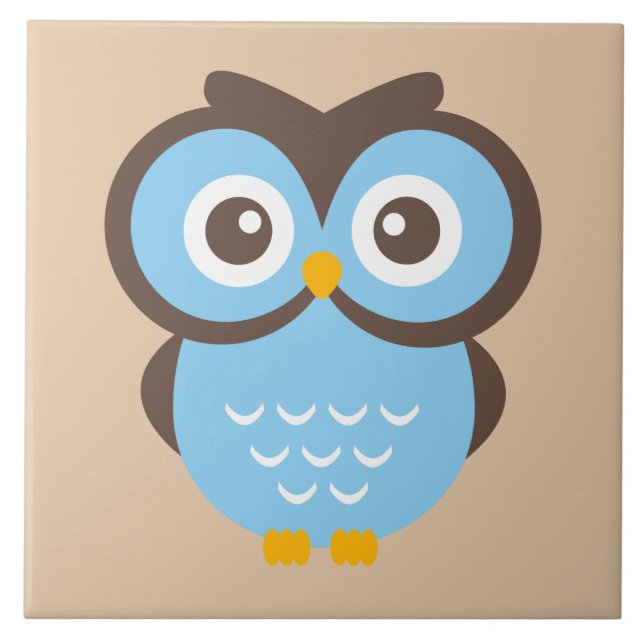 cute animated Owl Ceramic Tile (Front)