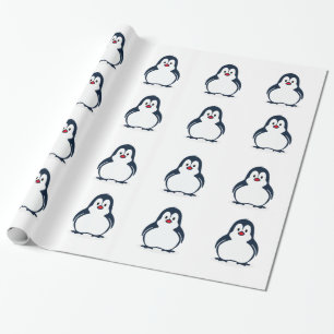 Cute Animated Penguin Wrapping Paper