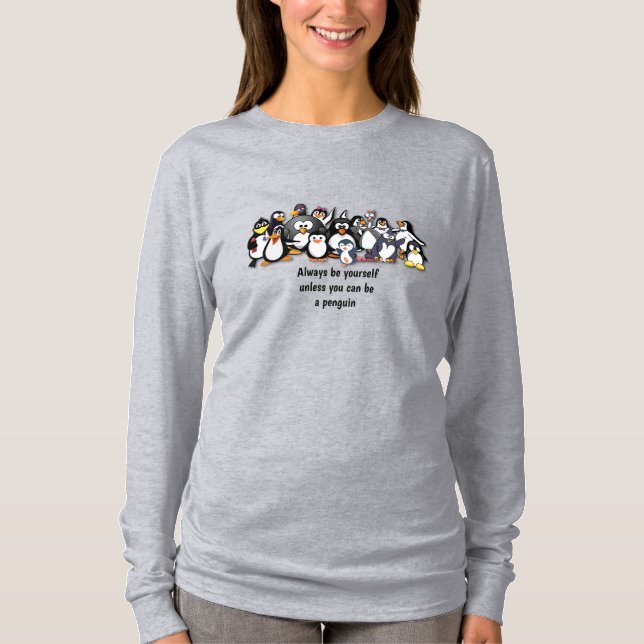 Cute animated penguins T-Shirt (Front)