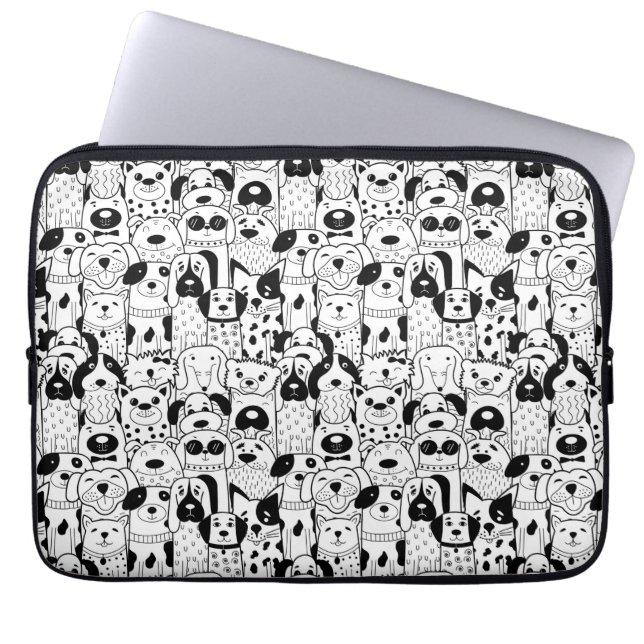 Cute Animated Pets Laptop Sleeve (Front)