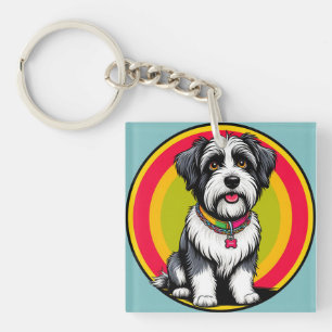 Cute Animated Puppy with Collar Key Ring