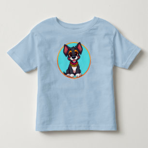 Cute Animated Puppy with Collar Toddler T-Shirt