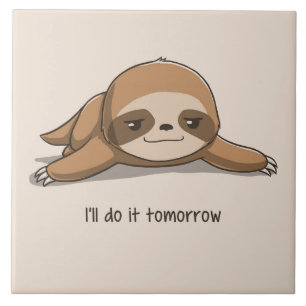 Cute animated Sloth Ceramic Tile
