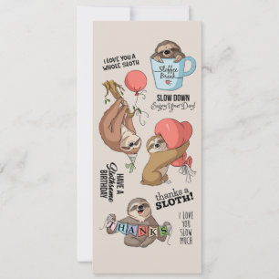 Cute animated sloths card