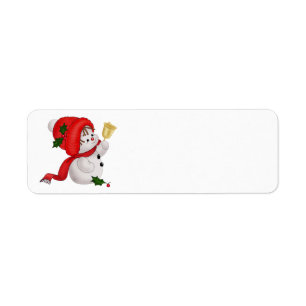 Cute animated Snowman Return Address Label
